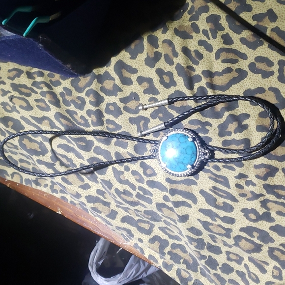 Vintage Mexican tie with Mexican Turquoise - Picture 1 of 4